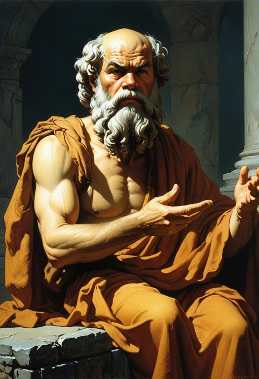 Philosopher Explaining Ancient Wisdom in a Heroic Fantasy St...