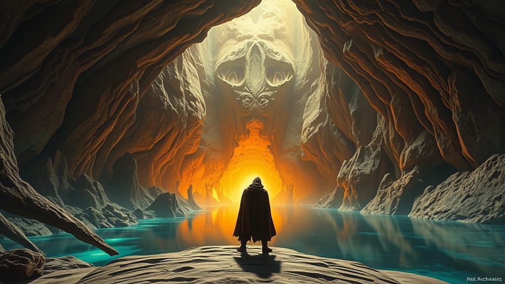 Ancient Desert Warrior Stands at Gateway to Mystical Sietch...