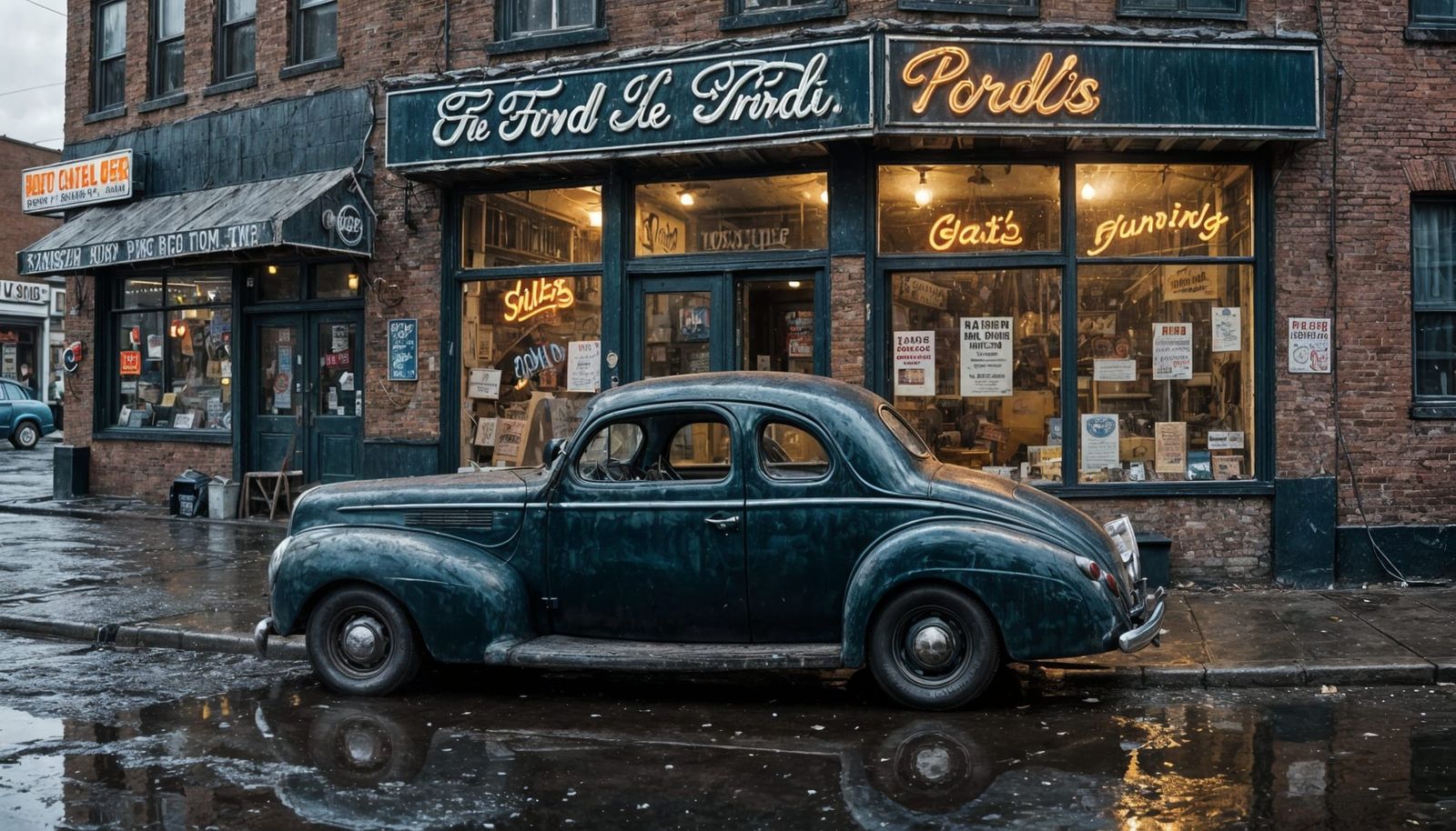 Rusty 1940 Ford Coupe at Twilight