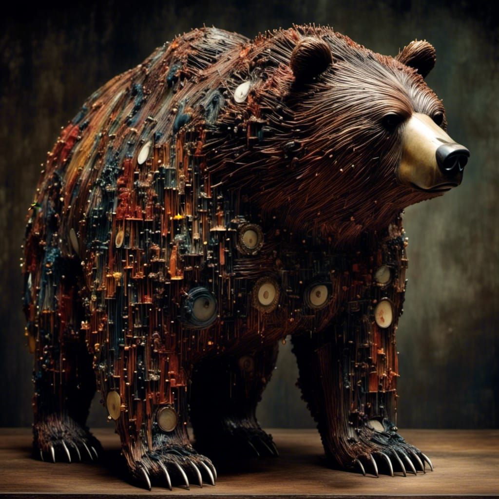 Whimsical Bear Illustration with Unique Charm