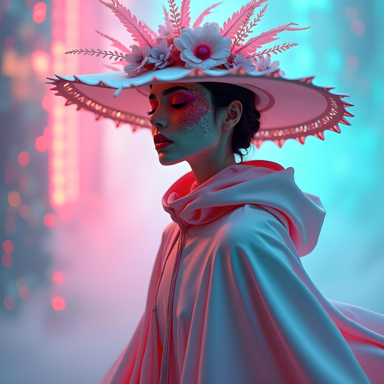 Dreamlike Glitch: A Figure in a Distorted Reality