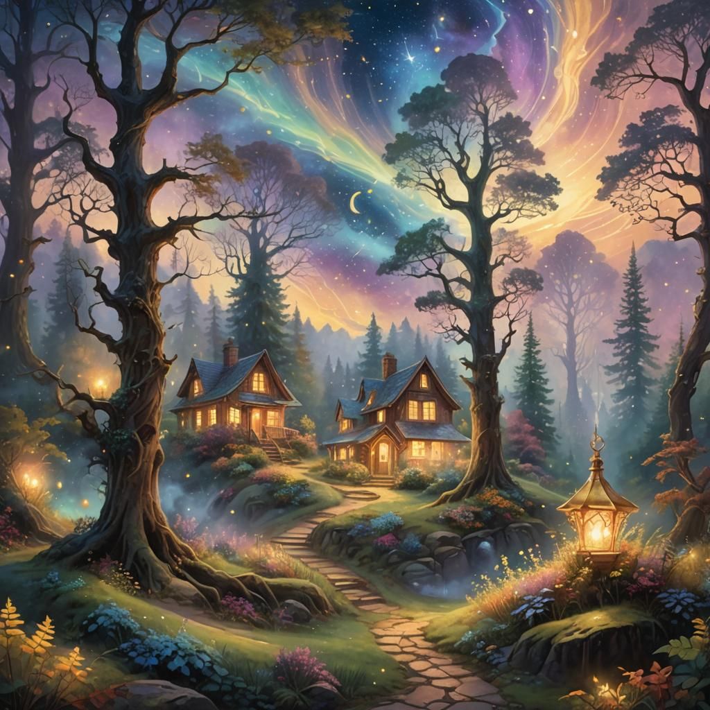 Ethereal Forest: a Holographic Astral Cosmic Illustration