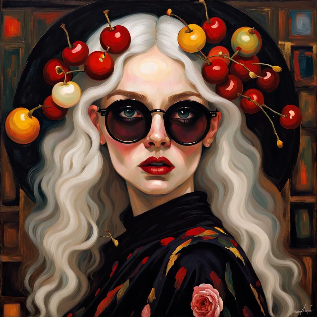 Angelic Vampire Witch in Hyperdetailed Vivid Style