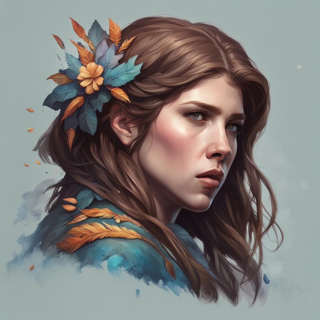 Paleolithic Portrait of a Woman in Hyperdetailed Style