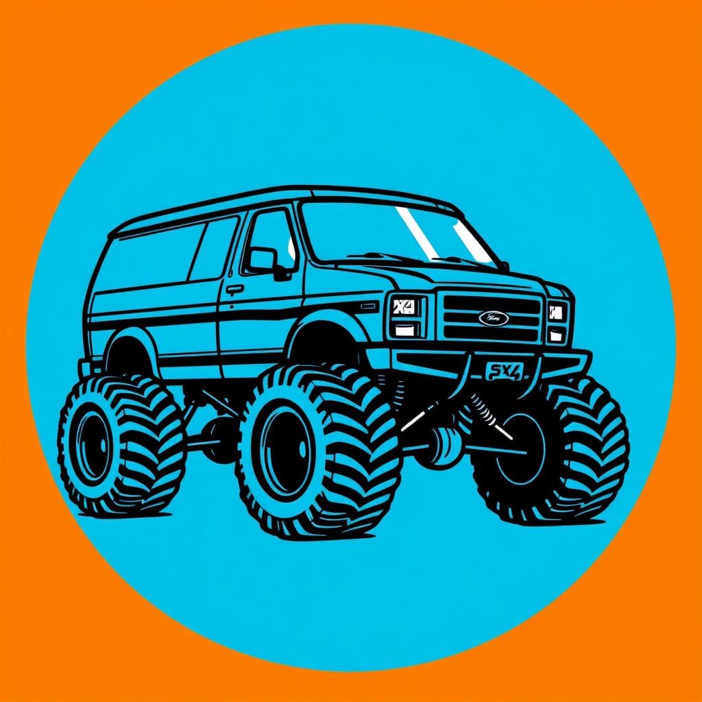 Futuristic Ford Monster Van in Syd Mead Style