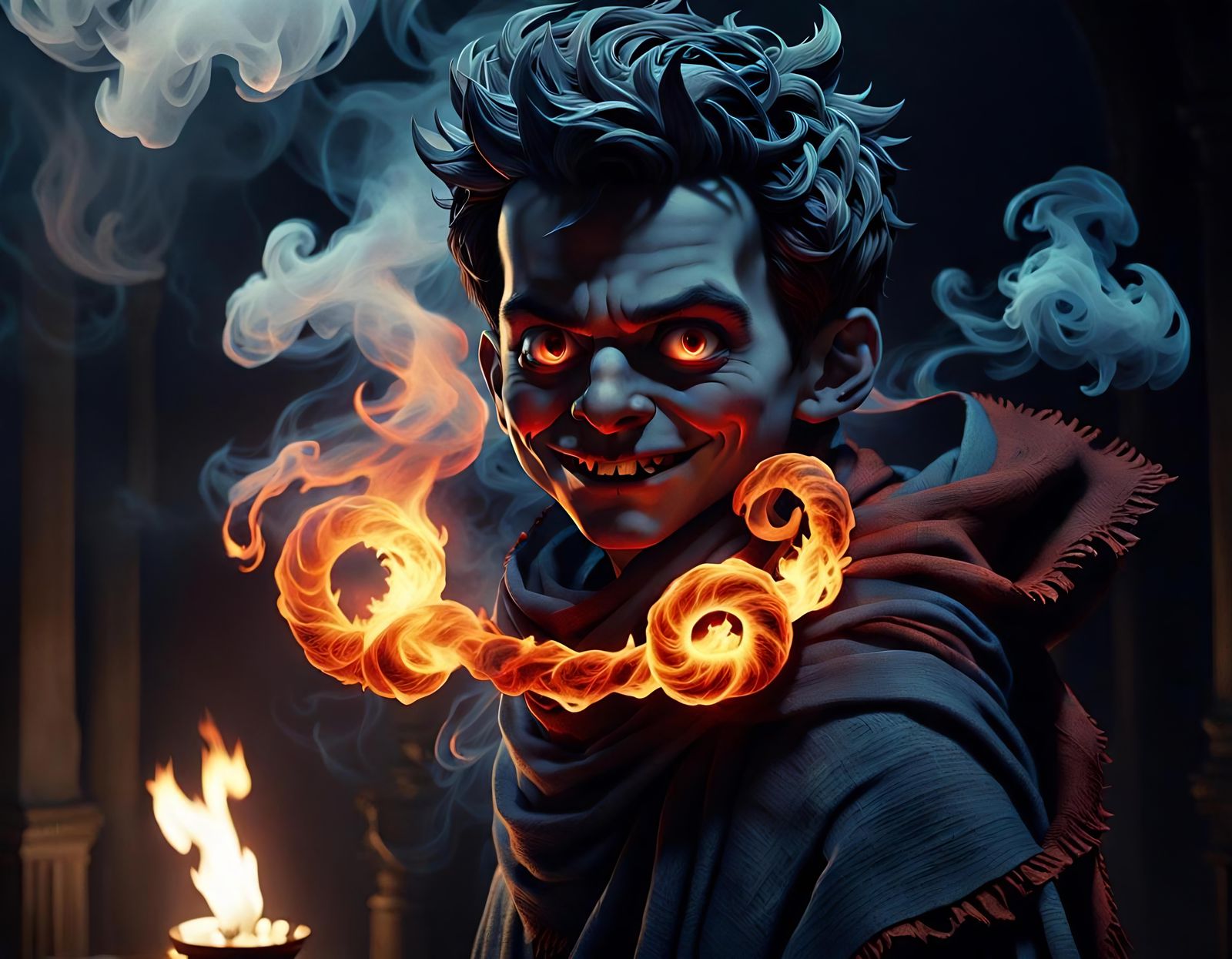 Cinematic VFX Image: Boy with Demonic Inner Demon