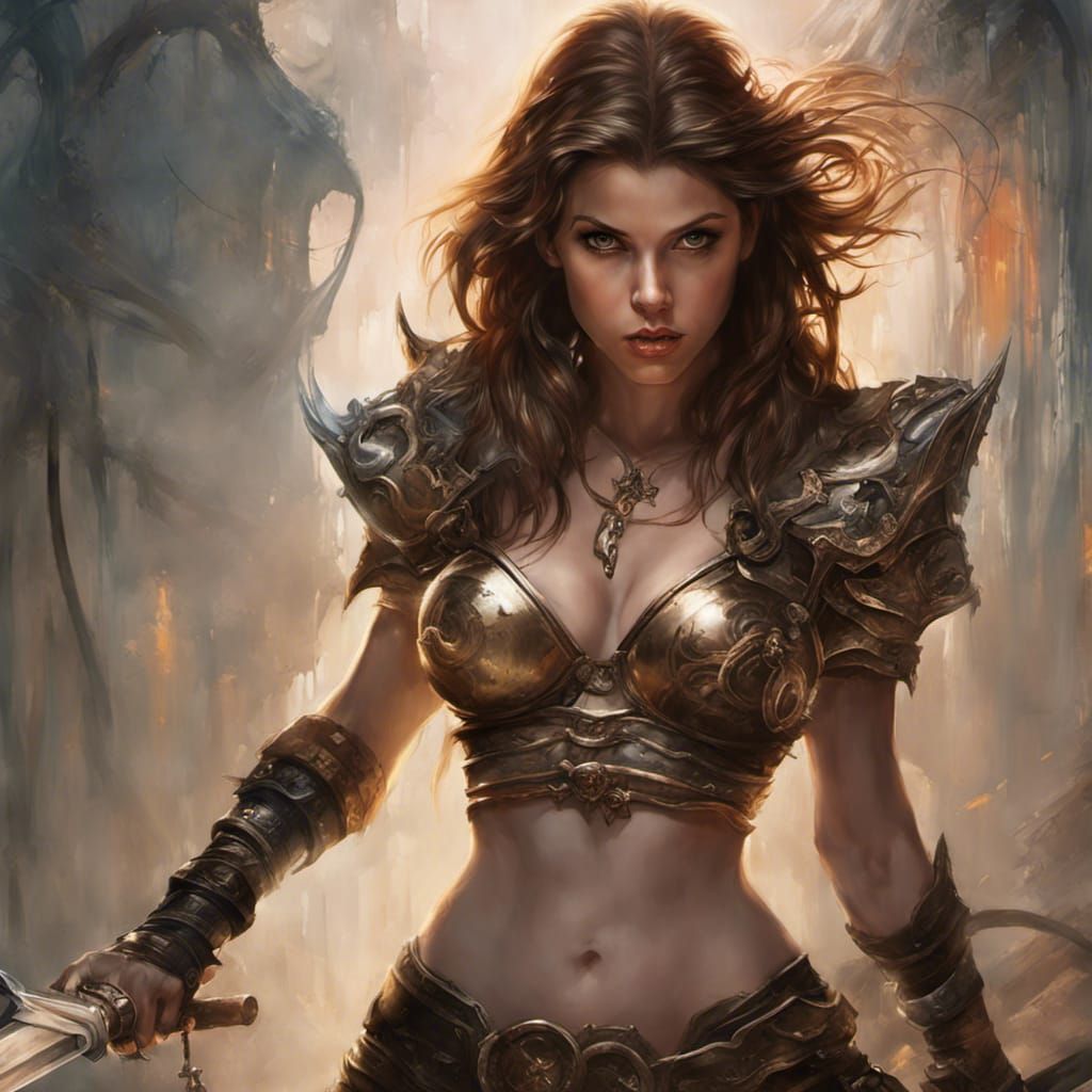 Fantasy Warrior in Boris Vallejo Style
