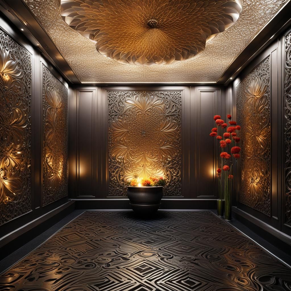 Intricate Metal Flower Interior Design