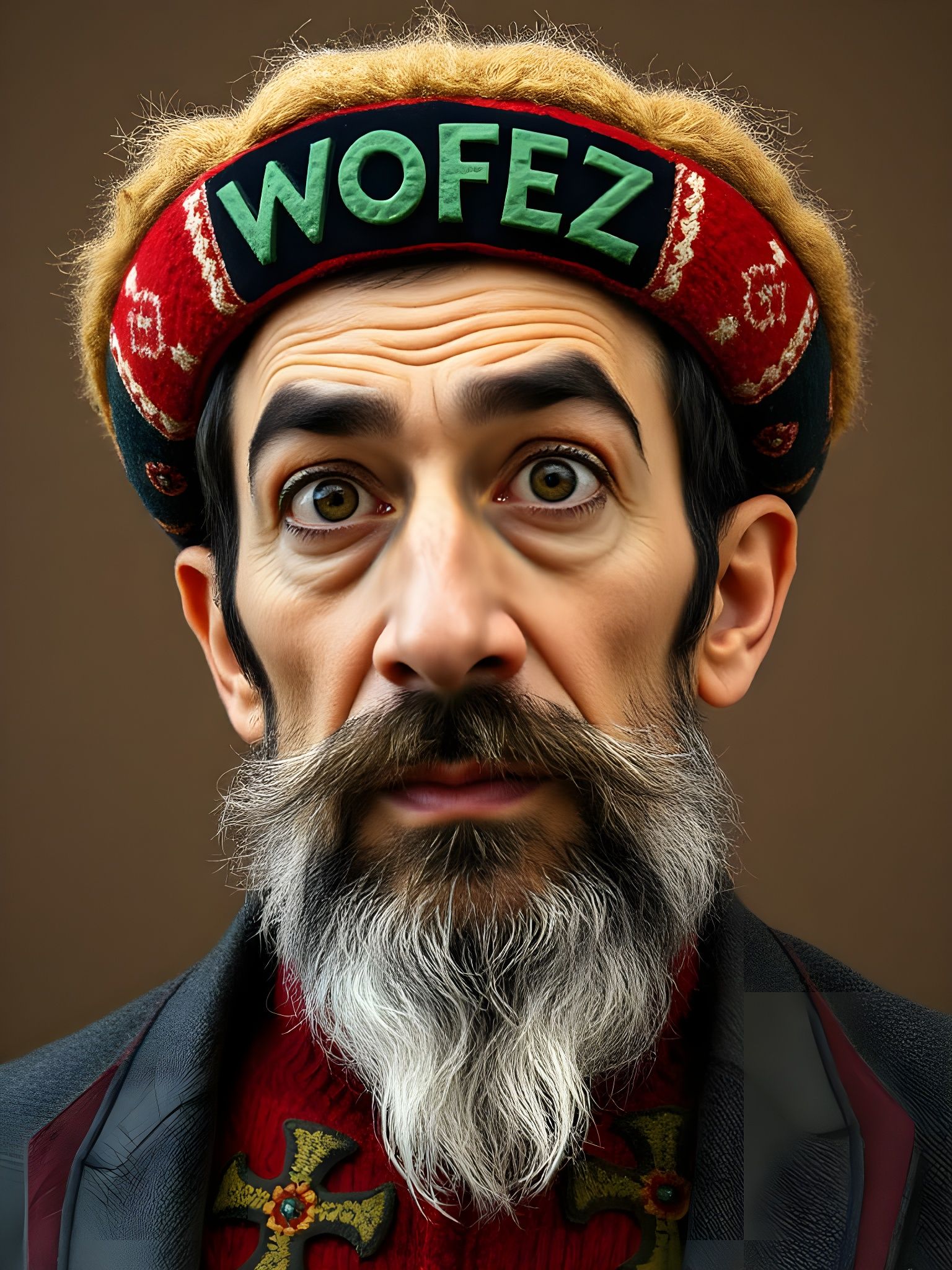 Turkish Man Caricature Wearing a Woolen Fez