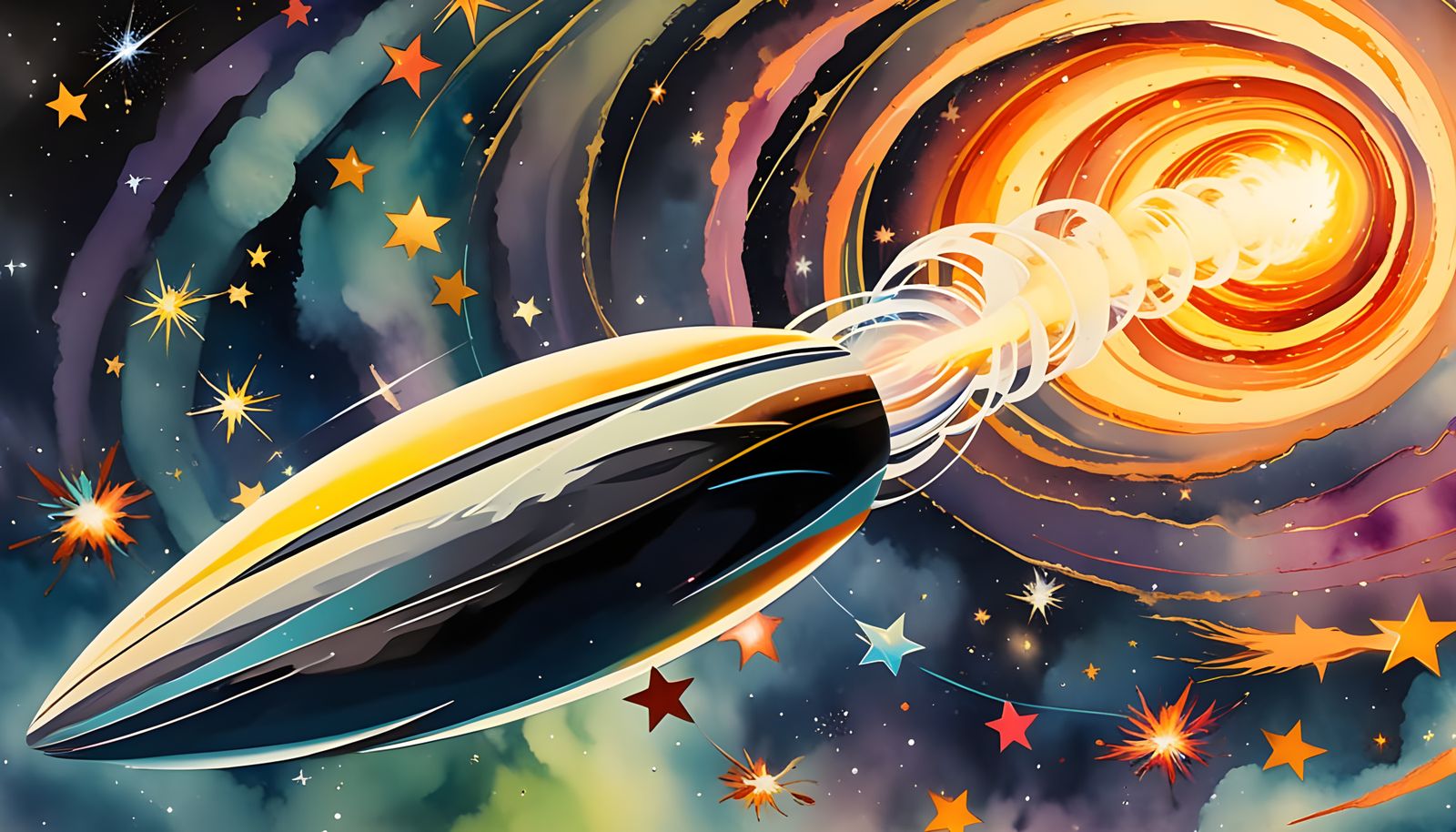 Resplendent Space Bullet in Vibrant Colors