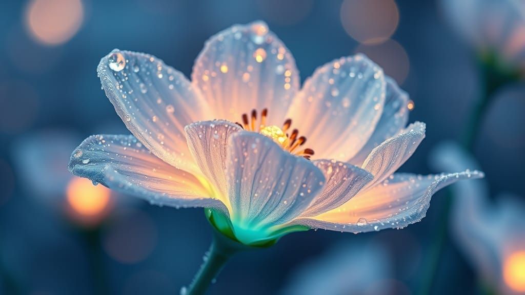 Enchanted Glass Bloom in Soft Electroluminescence