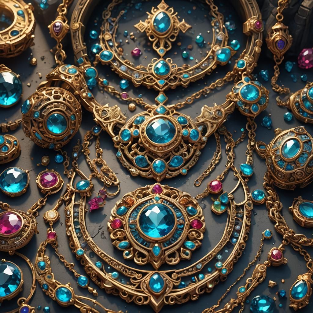 Detailed Fantasy Jewelry in Digital Painting