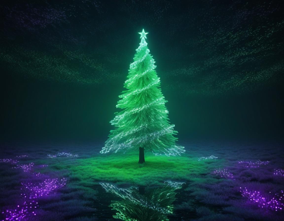 Ethereal Christmas Scene in Abstract Digital Art