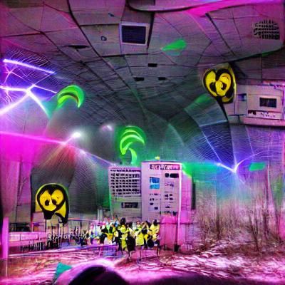 Fluorescent Abstract Swirls: A Psychedelic Vision