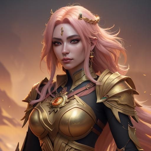 Golden Warrior Princess: Detailed Fantasy Art