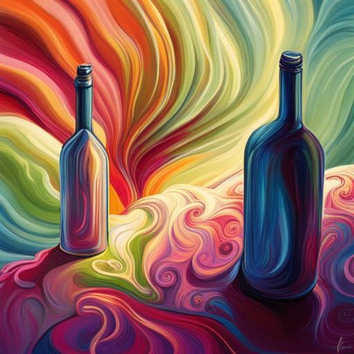 Hyperrealistic Wine Splash Art in Lisa Frank Style