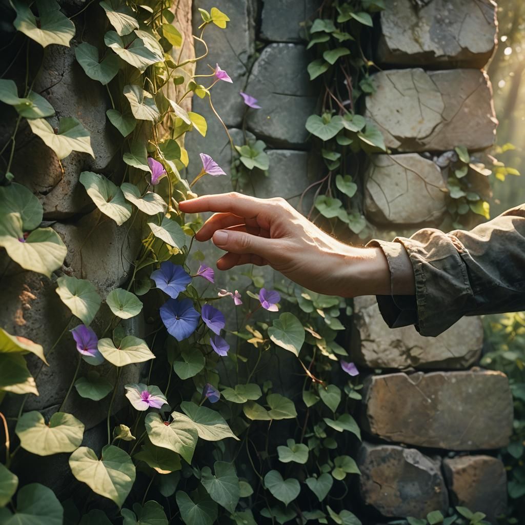 Morning Glories in Misty Forest: Watercolor Aesthetic