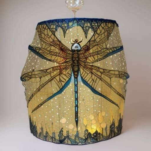 Demon in Glass Tube with Dragonfly Wings, Arthur Rackham Sty...