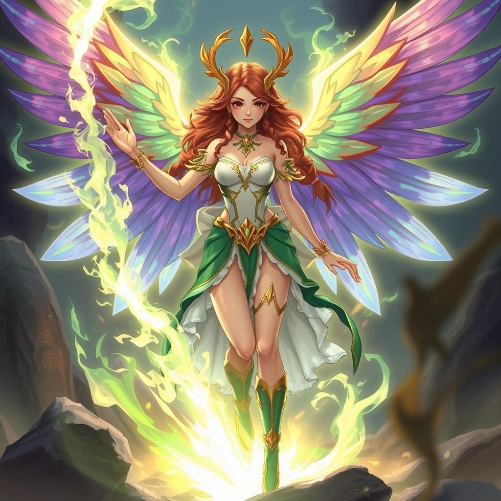Anime Dryad Angel Elementalist Artwork