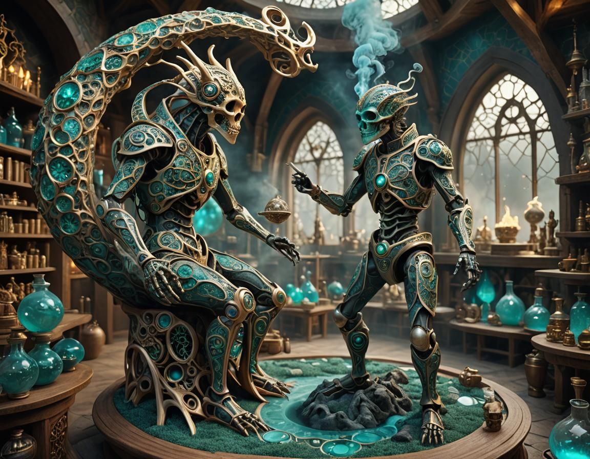 The alchemist and his assistant