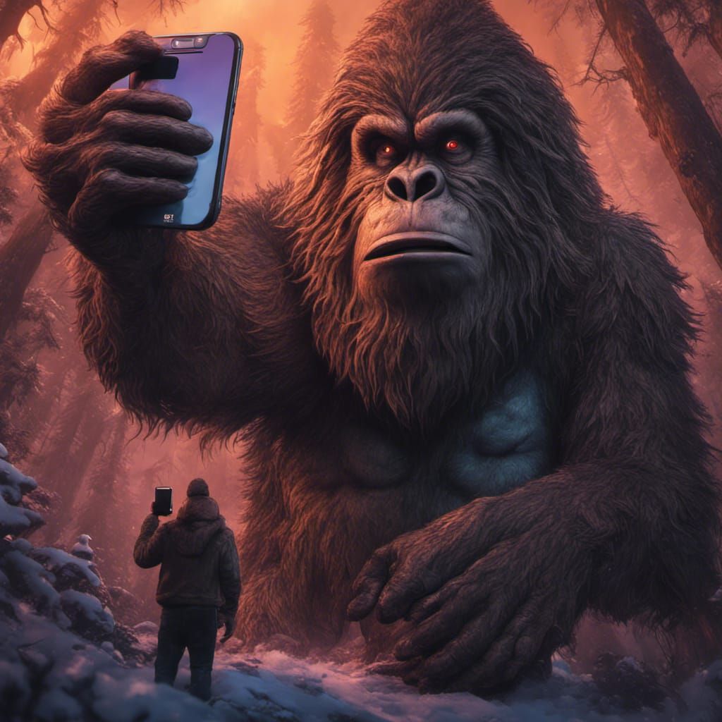 Selfie with Bigfoot: Detailed Matte Painting