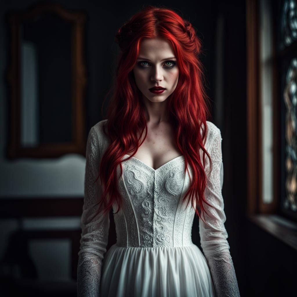 Hyperrealistic Portrait of a Girl with Dark Makeup