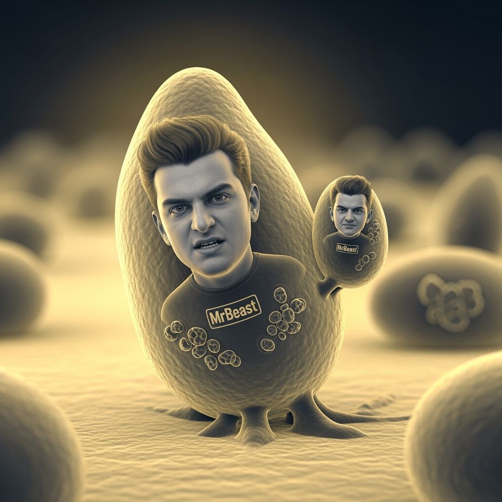 Mr. Beast as Microscopic Yeast Cell Illustration