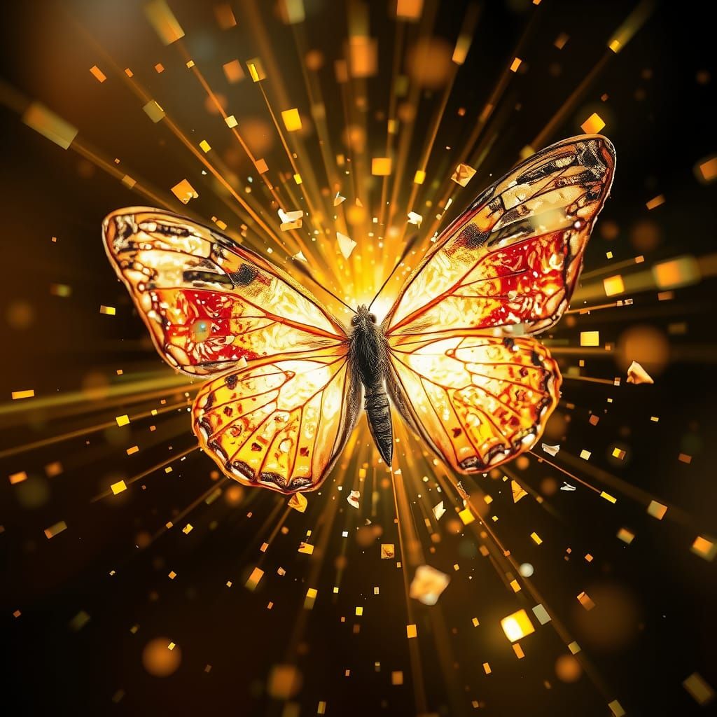 Butterfly Emerges from Prismatic Light Fractalization