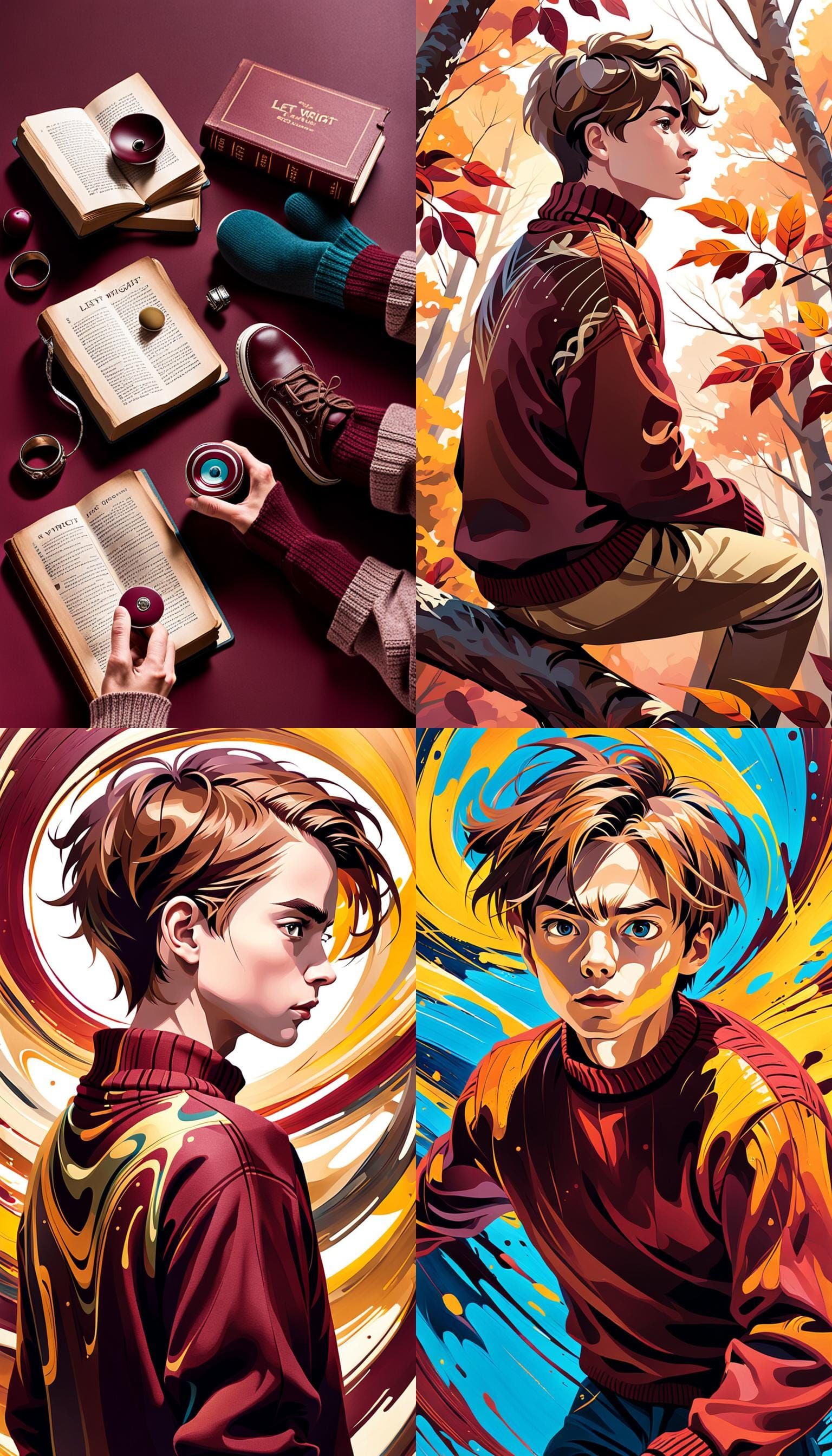 Abstract Sweater Art in Complementary Colors