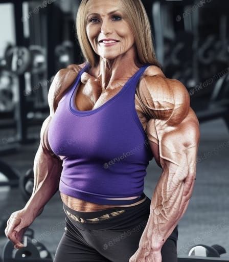 Muscular Bodybuilder Grandma with Ripped Physique