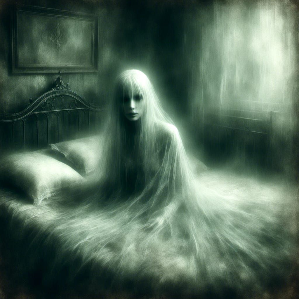 Woman Visited by Ghostly Spirit in 3D Portrait