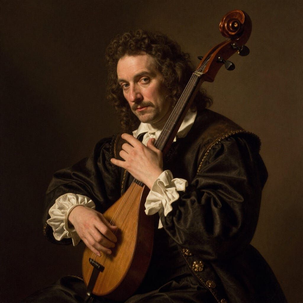 Passionate Violinist in Dramatic Chiaroscuro Light