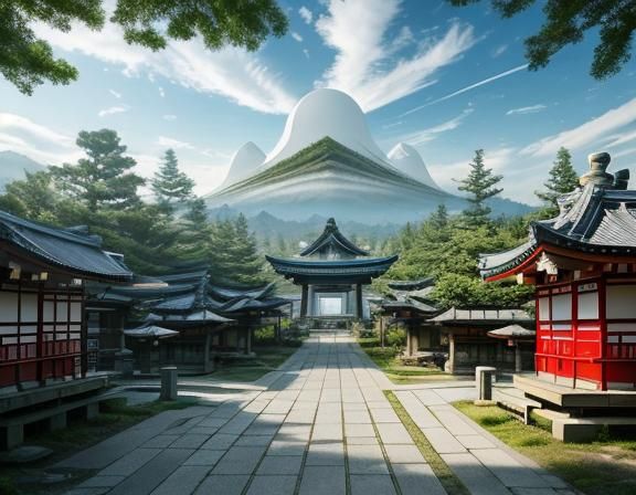 Shinto shrine on another world