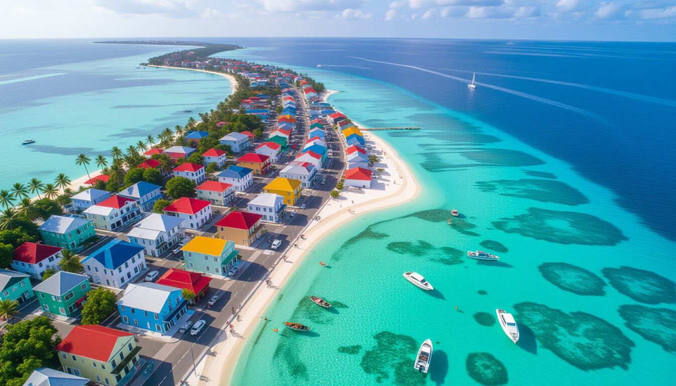 Malé, Maldives: Aerial View in Hyper-Realistic Style