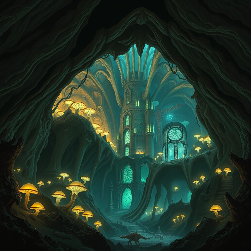 Lost City in Ancient Beast Skeleton