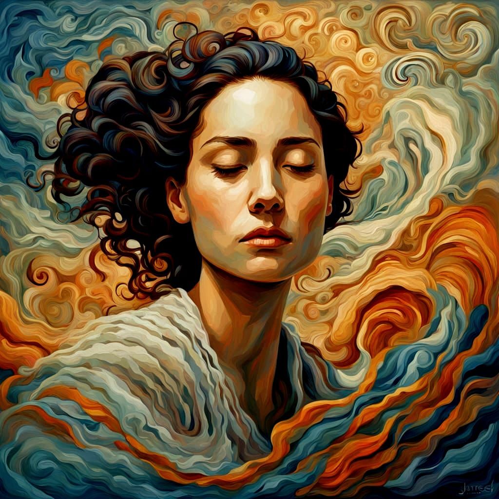 Ethereal Beauty in Impasto Waves