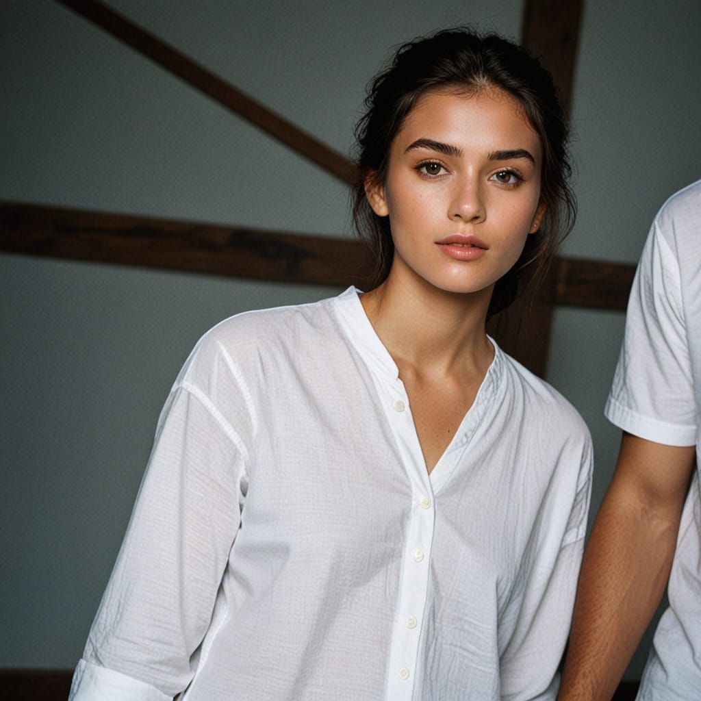 Dramatic Portrait with Golden Spotlight and Moody Lighting