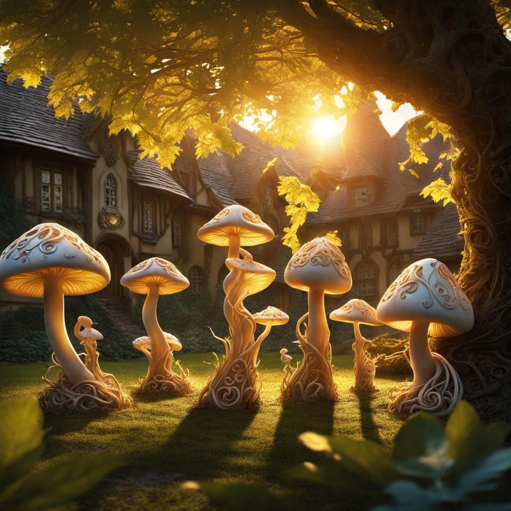 Mystical Leaf Village: A Fractal Dreamscape