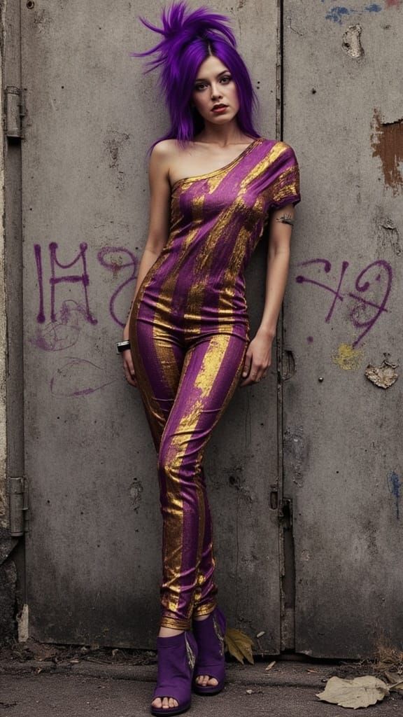 Elegant Punk Rebel in Vibrant Colors