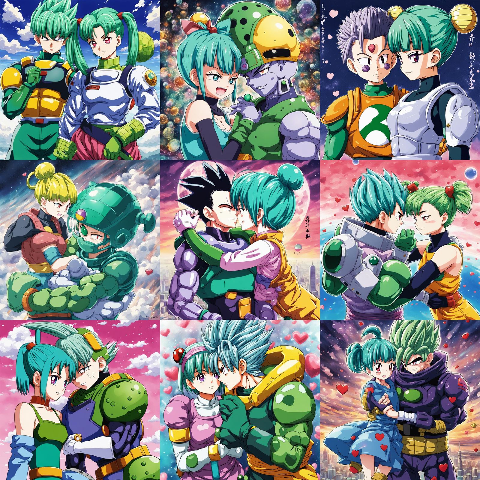 Bulma and Perfect Cell: Anime-Style Romance