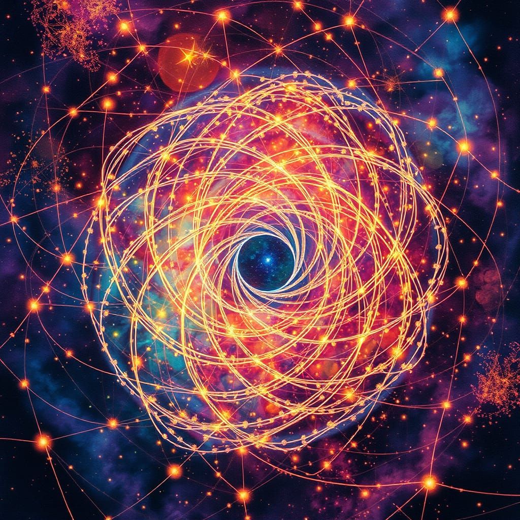 Cosmic Dance of Valence Electrons in Vibrant, Iridescent Hue...