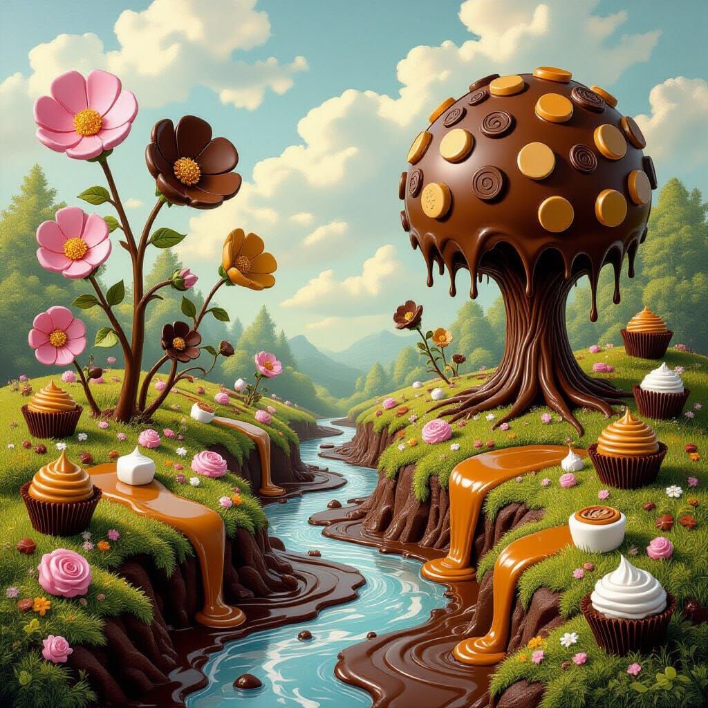 Chocolate Garden: A Whimsical Fantasy Food Art