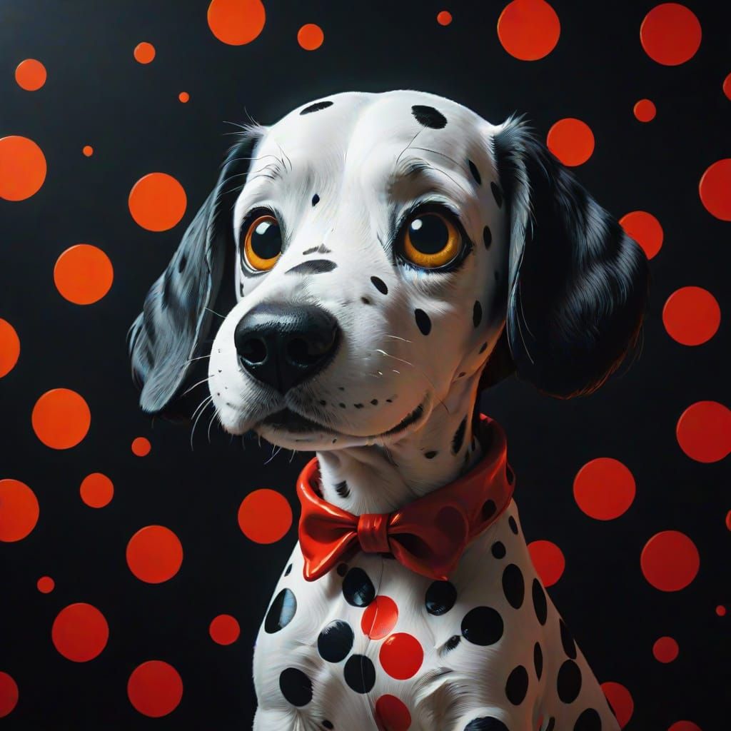 Snoopy in Surrealism Style of Kusama and Caravaggio