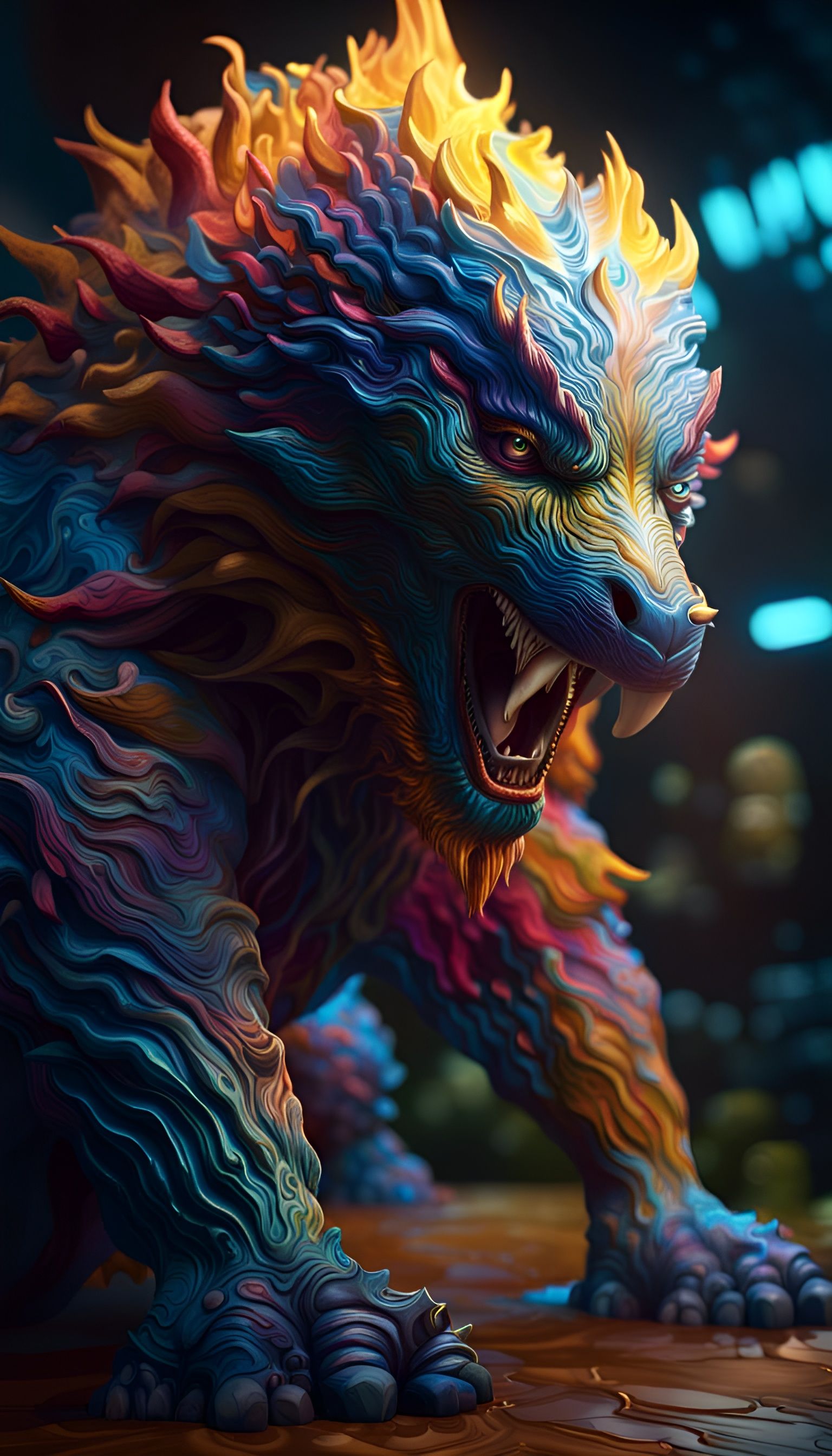 Elemental Beast Ripples with Emotional Aura