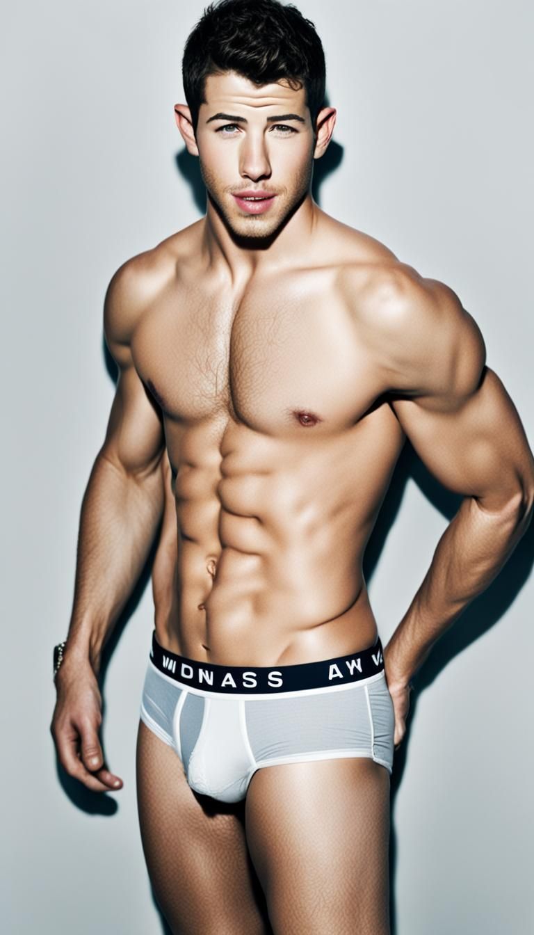 Photorealistic Nick Jonas Underwear Portrait