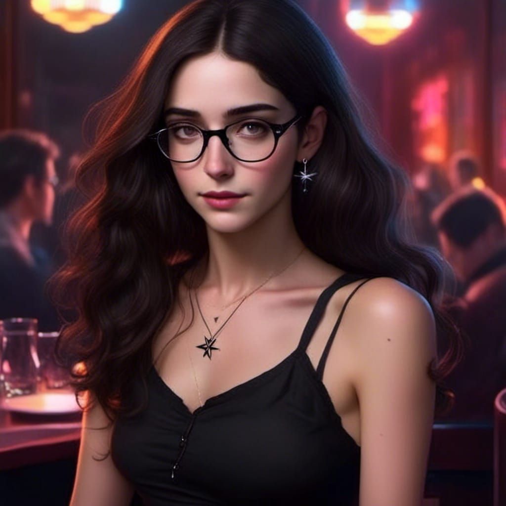 Beautiful Woman at Dance Club in Hyperrealistic Style