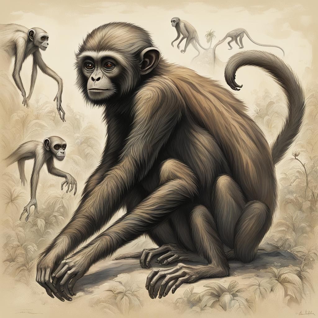Exoplanet Concept Art: Alien Monkey Lifeforms