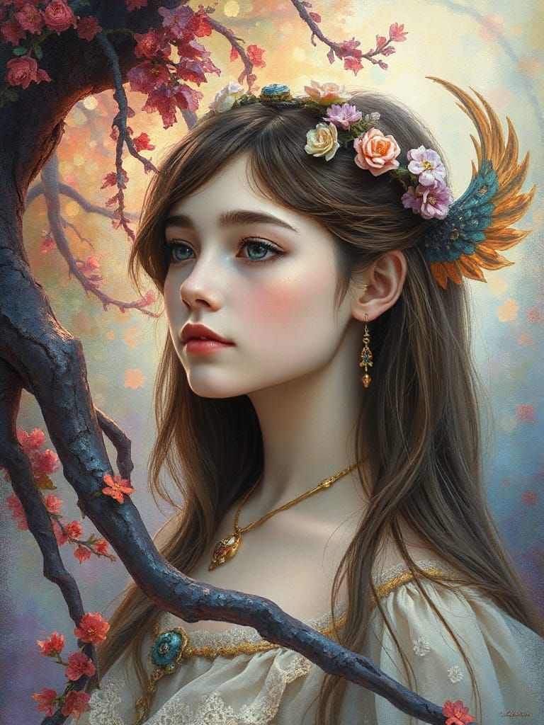 Enchanting Fairy Tale Princess in Whimsical Storybook Style