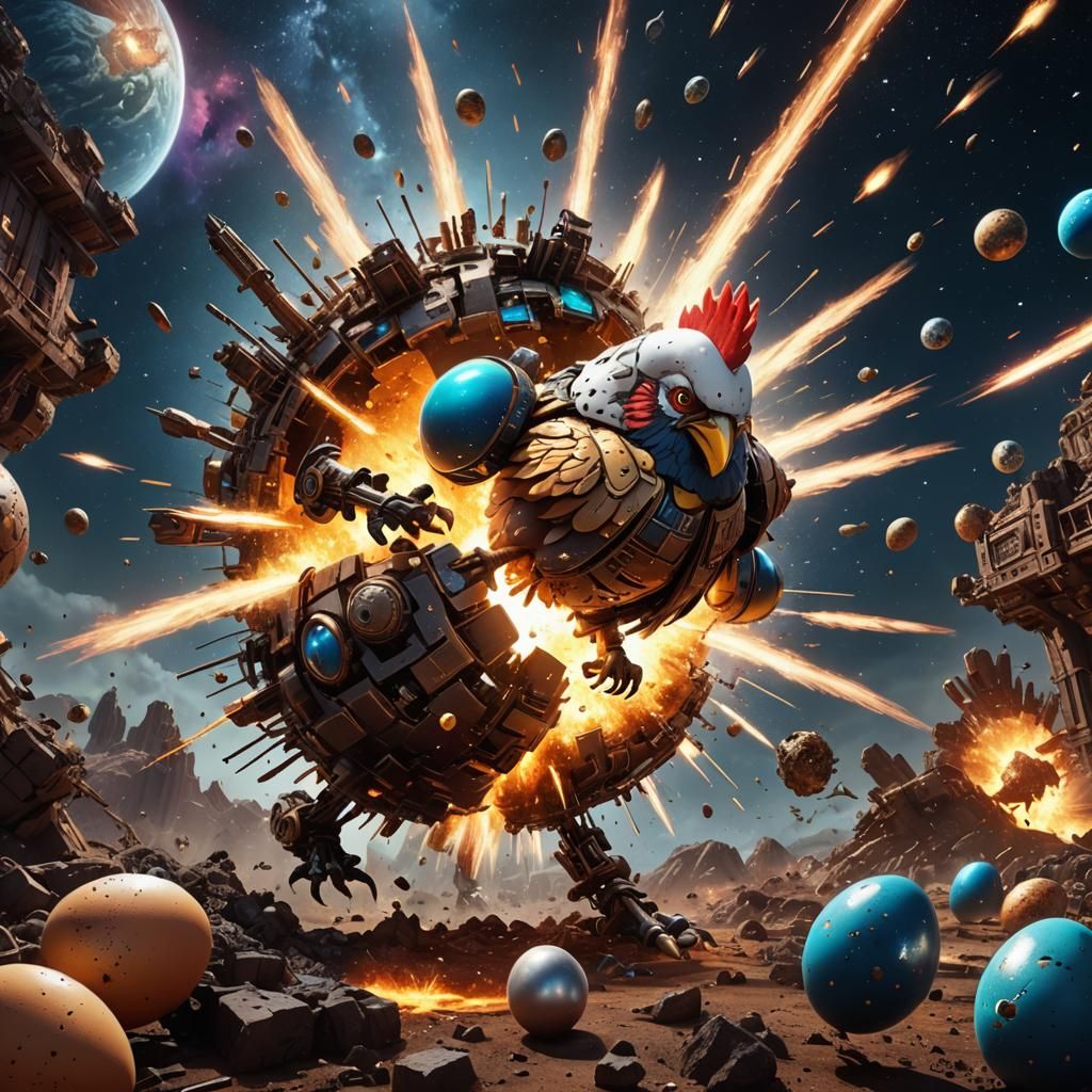 Mechanical Egg vs Chicken Epic Battle