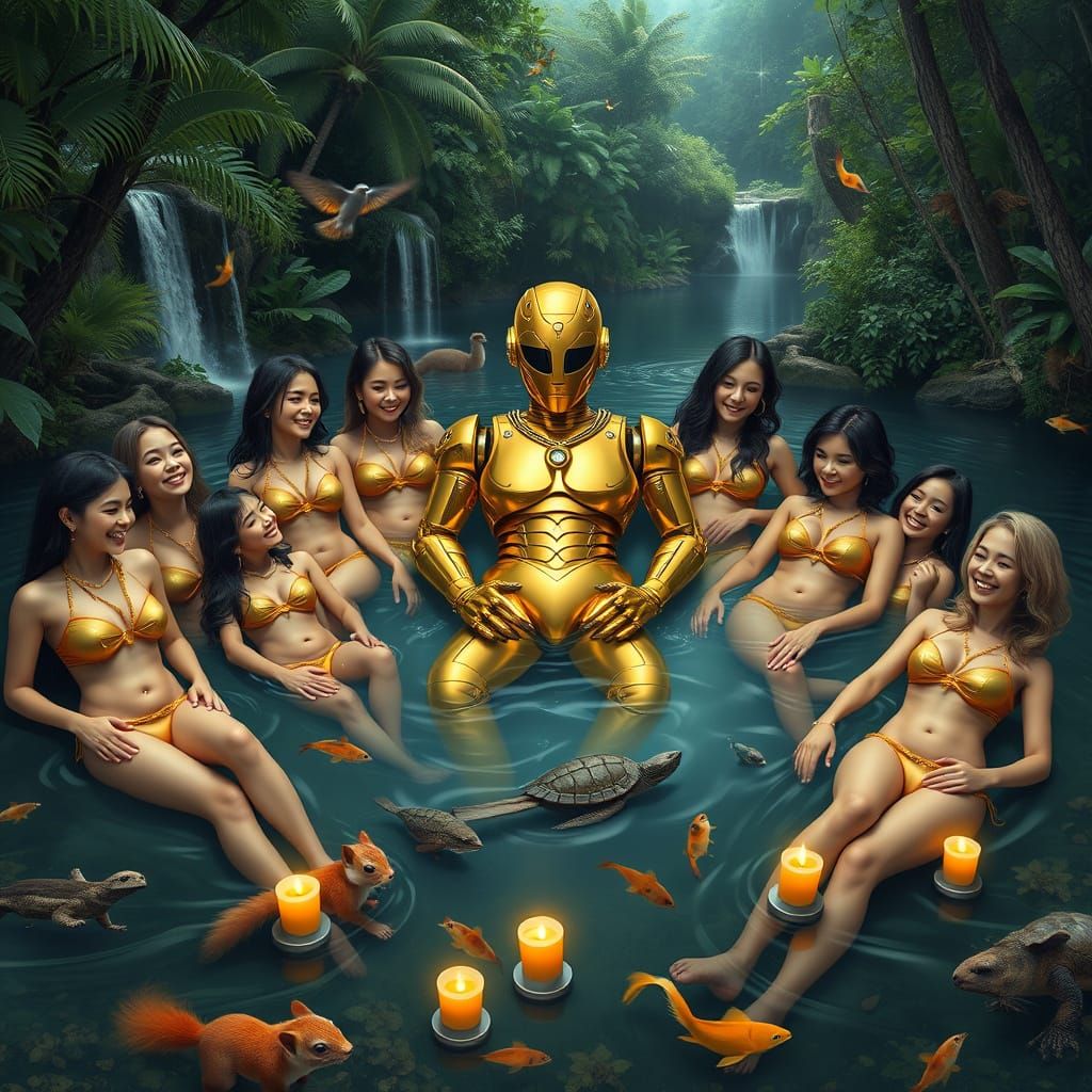 Midnight Serenity: 12 Women Bask in Tropical Paradise with G...